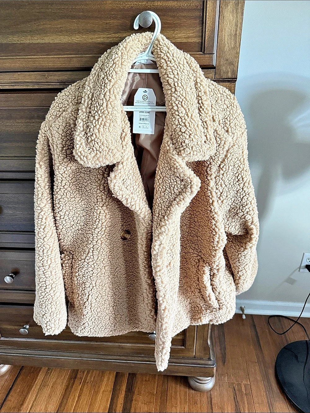 Time and Tru Plus Fleece Teddy Coat Beige Size 2X
